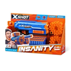 TOYS "R" US Zuru - Pistola X-Shot Insanity Manic 24 Dardos ㅤ* Nerf Y Blasters